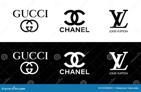 chanel lv gucci logo black background|gucci vs chanel logo.